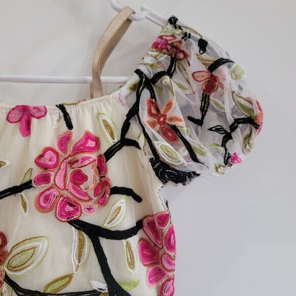 Vintage Dansco Girls Bodysuit Size Large Floral Velvet Ballet Coquette Fairy - Picture 2 of 6